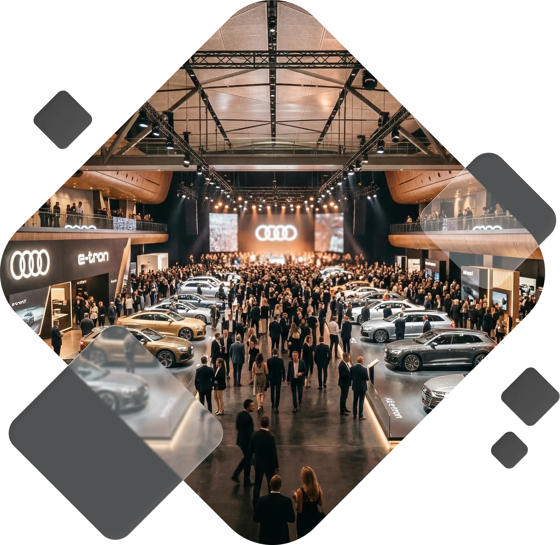 Mega event driven solutions — cinematic view of a large scale automotive expo